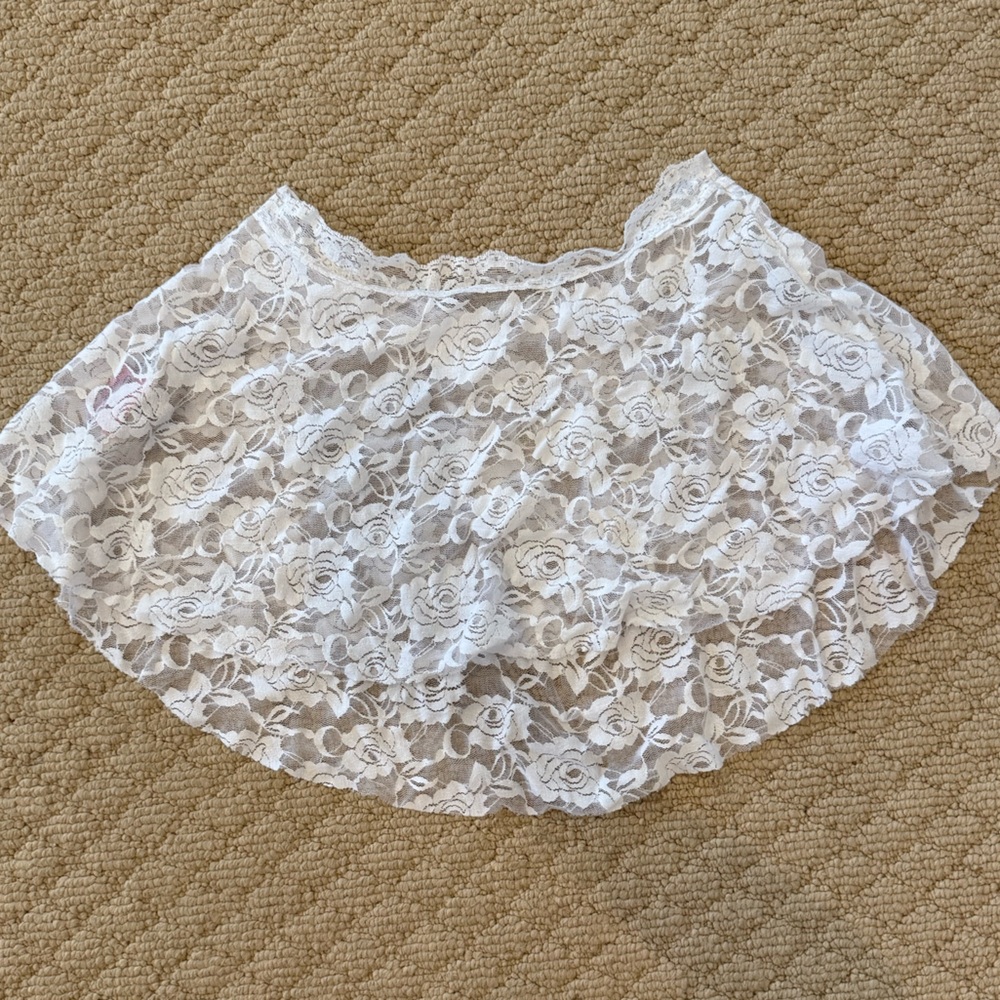 natalie dancewear white lace skirt